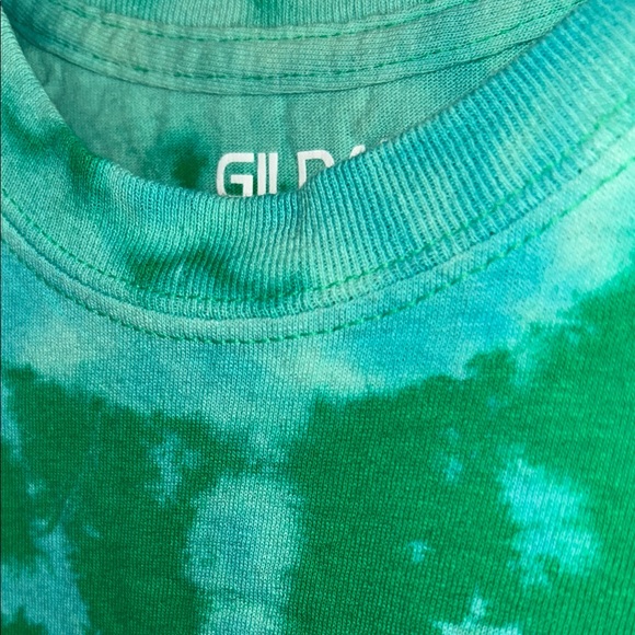 Green Tie-Dye Kids Shirt with Mushroom Design - Picture 8 of 8